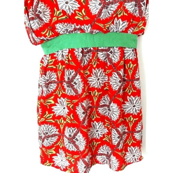 Esley Women's Dress Size Medium Red Turquoise Floral & Aztec Print - Picture 3 of 7